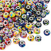 100Pcs 5 Colors Bohemian Style Resin European Beads RESI-TA0004-83-3