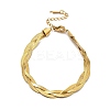 304 Stainless Steel Interlocking Herringbone Chain Bracelet for Men Women BJEW-H554-01G-1