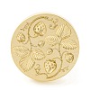 Golden Tone Round Wax Seal Brass Stamp Heads AJEW-Z034-01G-06-2