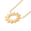 Ion Plating(IP) 304 Stainless Steel Sun Pendant Necklace for Women X-NJEW-F292-05G-1