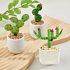 3Pcs 3 Styles Lampwork Cactus Display Decoration DJEW-DC0001-16B-4