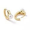 Plastic Pearl Hoop Earrings KK-E033-16G-2