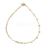 Brass Paperclip Chain & Curb Chain Necklaces NJEW-JN03093-1