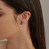 4 Pairs 4 Colors Alloy Enamel Huggie Hoop Earrings for Women EJEW-HY0001-23A-5