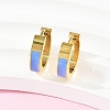 304 Stainless Steel Enamel Hoop Earrings EJEW-K268-19G-04-2
