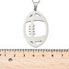 201 Stainless Steel Hollow Rugby Pendant Necklaces NJEW-D318-01P-5