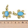 Synthetic Turquoise & Brass Pendants KK-F887-01G-06-3