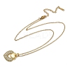 Brass Micro Pave Clear Cubic Zirconia Heart Pendant Necklaces LS-NJEW-K280-07G-2