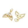 Brass Micro Pave Clear Cubic Zirconia Pendants KK-F930-08A-G-2