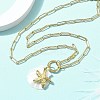 Summer Beach 304 Stainless Steel Pendant Paperclip Chain Necklaces STAS-Z105-07G-01-2