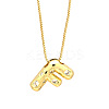 Brass Micro Pave Clear Cubic Zirconia Initial Pendant Necklaces FS-WGF17D9-11-1