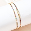 925 Sterling Silver Pave Colorful Cubic Zirconia Tennis Necklaces for Women NJEW-C096-01A-G01-1