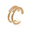 Brass Clear Cubic Zirconia Cuff Earrings EJEW-Q025-03A-G-2
