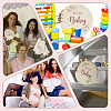 Round with Word Welcome Baby Wood Baby Shower Guest Book Alternatives for Boy or Girl DIY-WH20002-58A-5