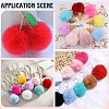 12Pcs Handmade Faux Rabbit Fur Pom Pom Ball Covered Pendants WOVE-SC0001-06D-4