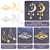 6Pcs 6 Styles 201 Stainless Steel Pendants STAS-UN0034-03-4