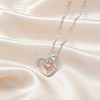 Brass Micro Pave Clear Cubic Zirconia Pendant Necklaces FS-WGB309C-01-3