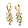 Raccoon Real 18K Gold Plated Brass Dangle Leverback Earrings EJEW-Q797-16G-1