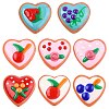 8Pcs 8 Colors Painted Glass Beads Enamel Beads Heart with Fruit LAMP-FS0001-51-1