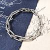 304 Stainless Steel Trapezoid Link Chain Bracelets for Women Men BJEW-F488-68P-1