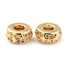 Brass Micro Pave Clear Cubic Zirconia Beads ZIRC-P091-02B-G-RS-1