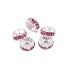 Rondelle Brass Rhinestone Spacer Beads FS-WG29681-59-1