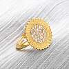 Brass Micro Pave Cubic Zirconia Cuff Rings RJEW-D323-04G-3