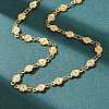 5.5MM 304 Stainless Steel Flower Link Chain Necklaces NJEW-P346-01G-3