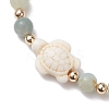 Natural Flower Amazonite Round Beaded Braided Bead Bracelets BJEW-JB10692-02-3