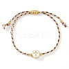 Brass Enamel Bead Braided Bead Bracelets AG3101-6-1