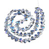 Electroplate Transparent Glass Beads Strands EGLA-N002-44-10-2