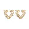 Brass Pave Clear Cubic Zirconia Pendants KK-E068-VC477-2