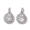 Brass Micro Pave Clear Cubic Zirconia Charms KK-K360-16P-1