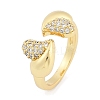Brass Micro Pave Cubic Zirconia Cuff Rings RJEW-U030-03G-03-1