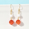 Electroplated 304 Stainless Steel Cat Eye Dangle Earrings EJEW-Z129-14G-01-1