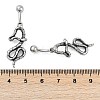 Snake 316 Surgical Stainless Steel Dangle Belly Button Rings EJEW-G416-18D-AS-5