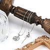 Brass Clear Cubic Zirconia Heart Pendant Box Chain Necklaces NJEW-M079-03P-1