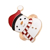 Christmas Theme Alloy Enamel Open Cuff Ring RJEW-C106-02G-KCG-1