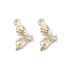 Brass Micro Pave Clear Cubic Zirconia Pendants KK-K351-37G-1