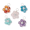 Natural Amazonite & Apatite & Rose Quartz & Amethyst & Red Agate Faceted Round Beaded Pendants PALLOY-JF03606-02-1