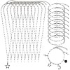 304 Stainless Steel Paperclip Chains Necklaces & Bracelet Jewelry Sets SJEW-SC0001-07P-1