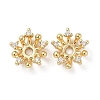 Brass Micro Pave Clear Cubic Zirconia Bead Caps KK-U045-05G-1