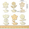 6 Styles DIY Unfinished Wood Flowers Cutout WOOD-CJ0002-30-2