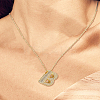 1Pc Brass Micro Pave Cubic Zirconia Letter Pendant Necklaces NJEW-LP0001-43B-G-4