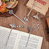 10Pcs 5 Styles Flower Tibetan Style Alloy Bookmarks FIND-SC0009-02-4