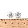 Flower Brass Clear Cubic Zirconia Bead Caps KK-V008-08B-P-3