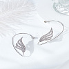 1 Pair Wing Alloy Rhinestone Cuff Earrings EJEW-LP0007-023P-3