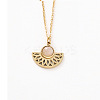 Natural Sunstone Fan Pendant Necklaces TQ8111-4-1