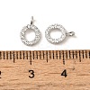 Initial Letter Brass Micro Pave Cubic Zirconia Pendants ZIRC-F008-O-3