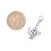 Handmade Flower Printed Porcelain & Tibetan Style Alloy Teapot Pendant Decorations HJEW-JM03670-3